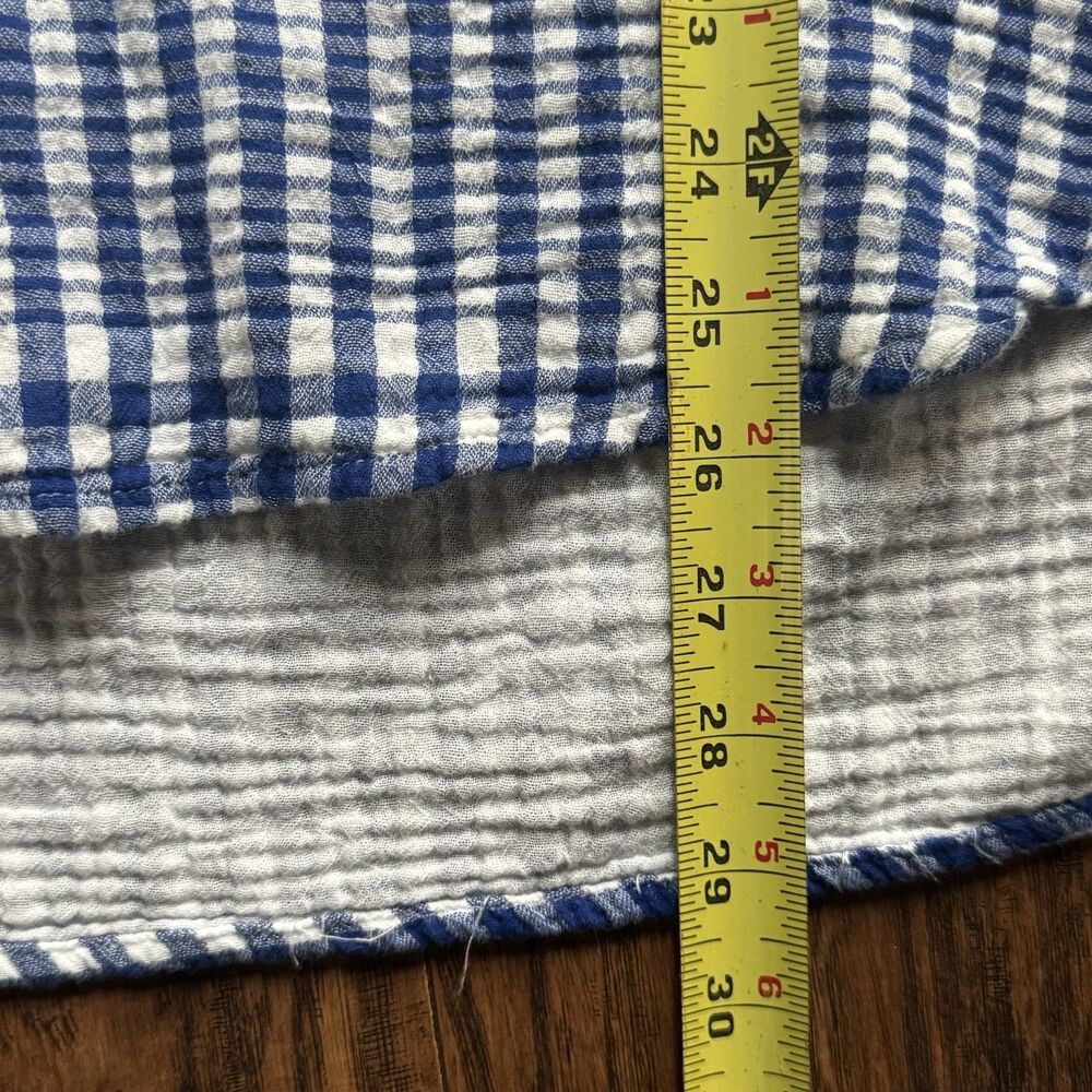 Casa Cabana Womens Gauze Button Up Shirt Size XL Blue White Gingham 100% Cotton - Picture 7 of 10